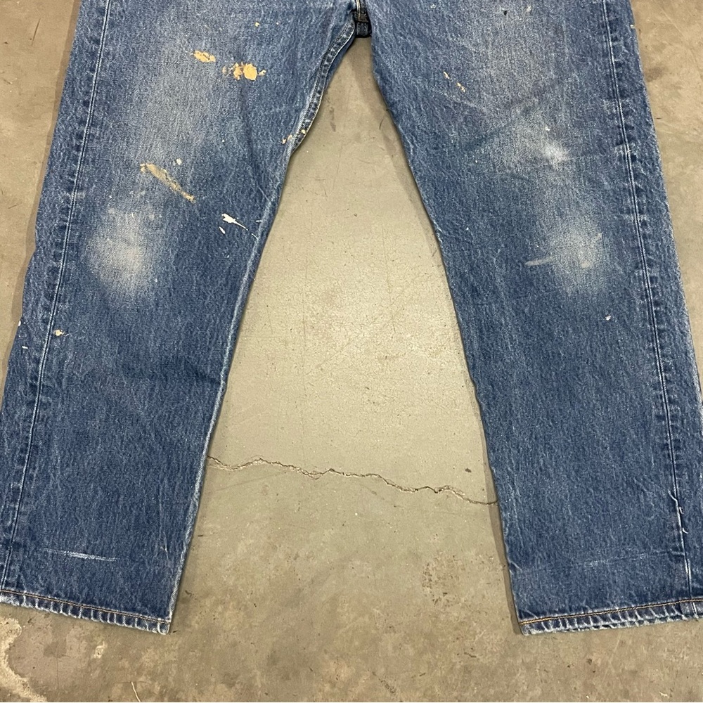 Vintage Y2K Levi's 501XX Button Fly Straight Leg Painted Jeans 36x30 - Picture 5 of 10